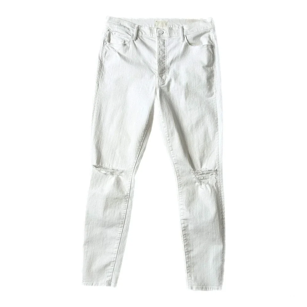 Mother The Stunner Ankle High Rise Skinny Jeans in Stayin Cool White Size 32 - Picture 2 of 11